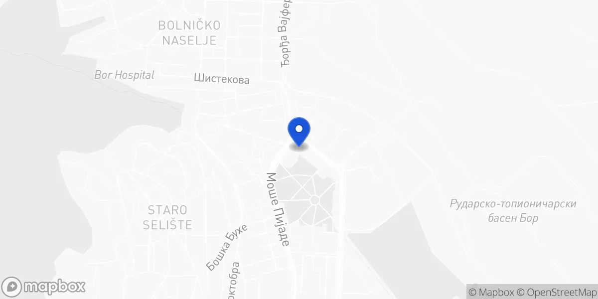 Mapa: Novi gradski centar, Bor