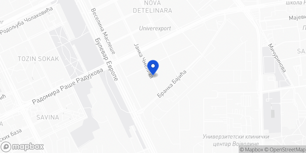 Mapa: Janka Čmelika 10, Novi Sad