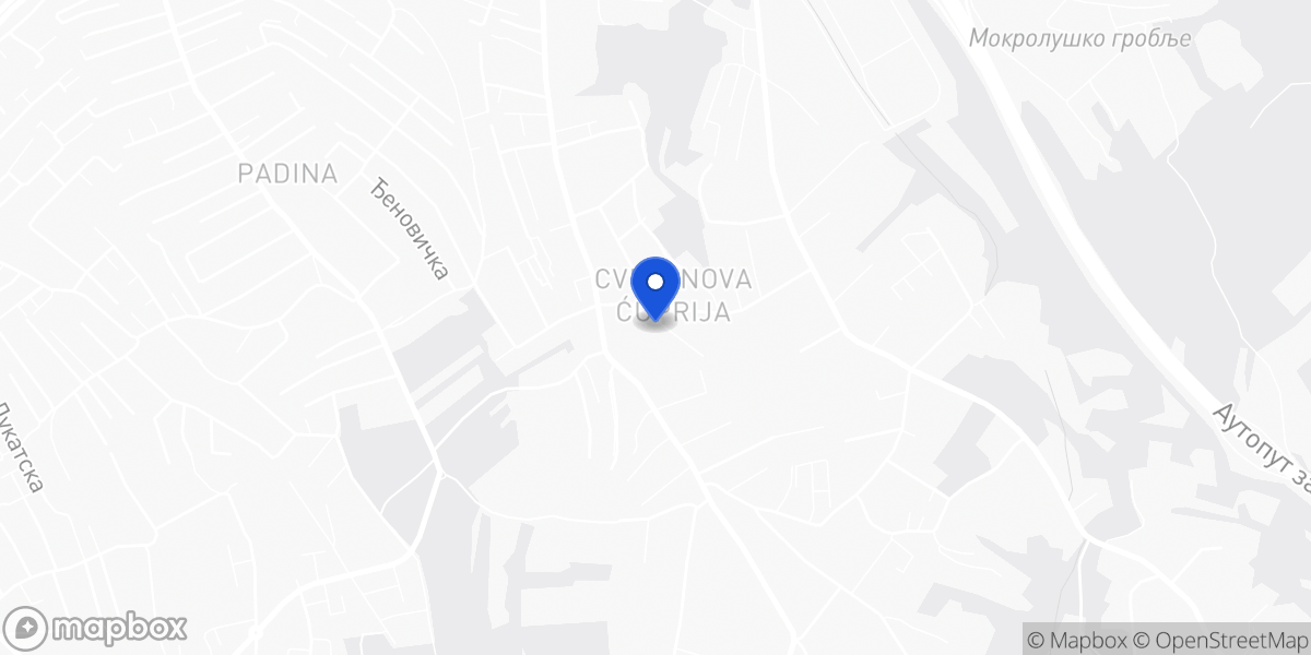 Mapa — Cvetanova ćuprija 109d, Beograd