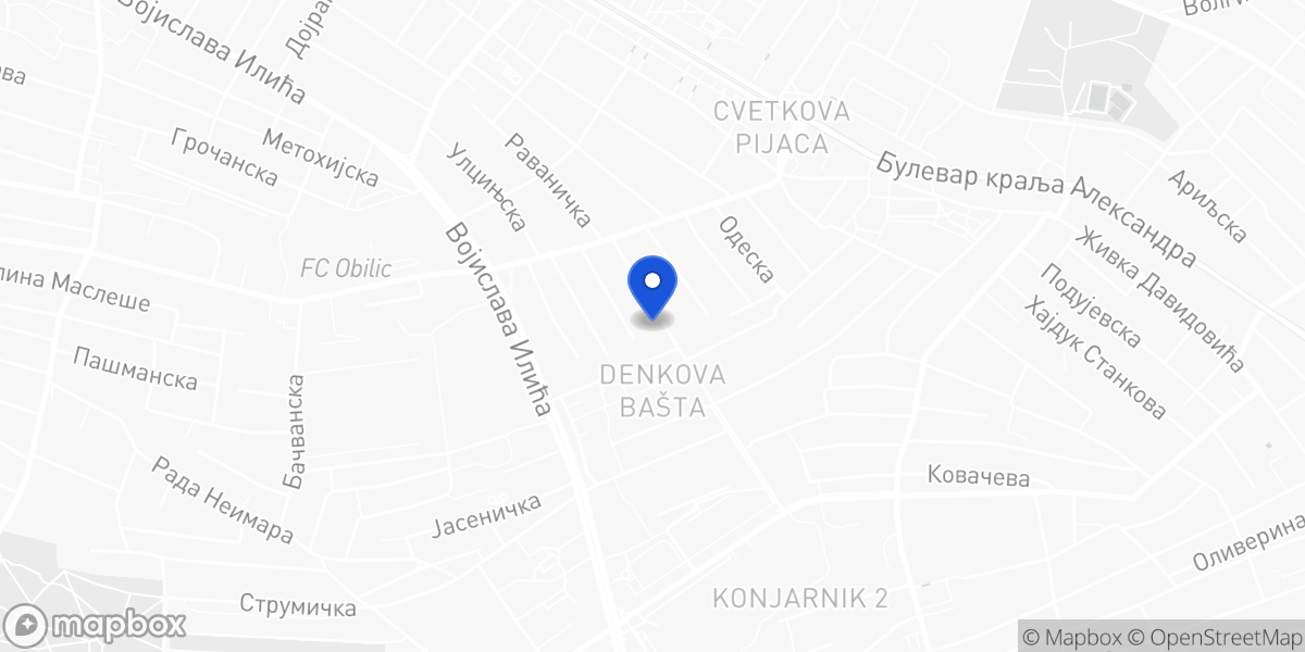 Mapa — Križanićeva 20, Beograd