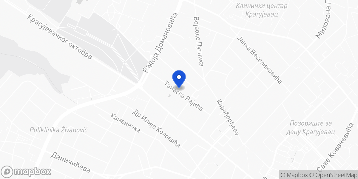 Mapa — Tanaska Rajića 34, Kragujevac