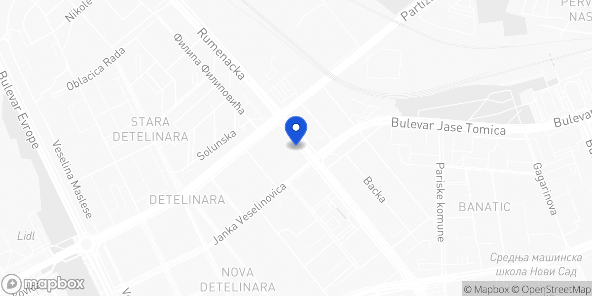 Mapa — Rumenačka 45, Novi Sad