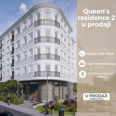 Novogradnja Queen’s Residence 2 – lamela 3, Beograd, Centar, stanovi na prodaju